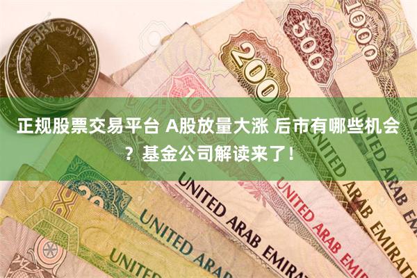 正规股票交易平台 A股放量大涨 后市有哪些机会？基金公司解读来了！