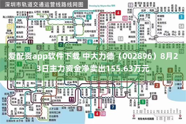 爱配资app软件下载 中大力德（002896）8月23日主力资金净卖出155.63万元