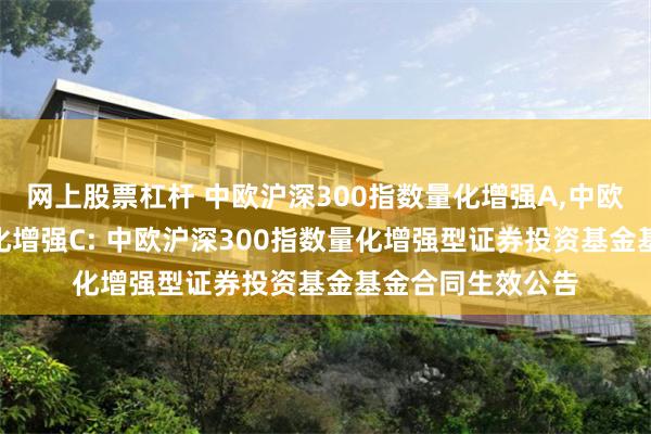 网上股票杠杆 中欧沪深300指数量化增强A,中欧沪深300指数量化增强C: 中欧沪深300指数量化增强型证券投资基金基金合同生效公告